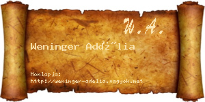 Weninger Adélia névjegykártya